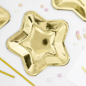 Star Shaped Dessert Plates - Gold Foil