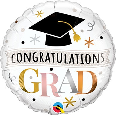 Congratulations Grad Rose Gold Foil Balloon 18"