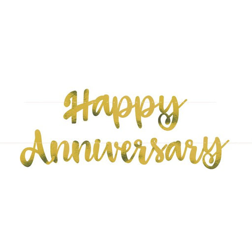 Happy Anniversary Banner (Gold or Silver Foil)