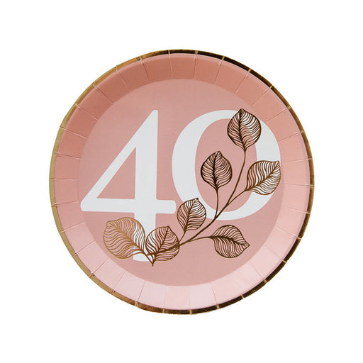 Milestone 40th Birthday Dessert Plates (Blush or Mauve)