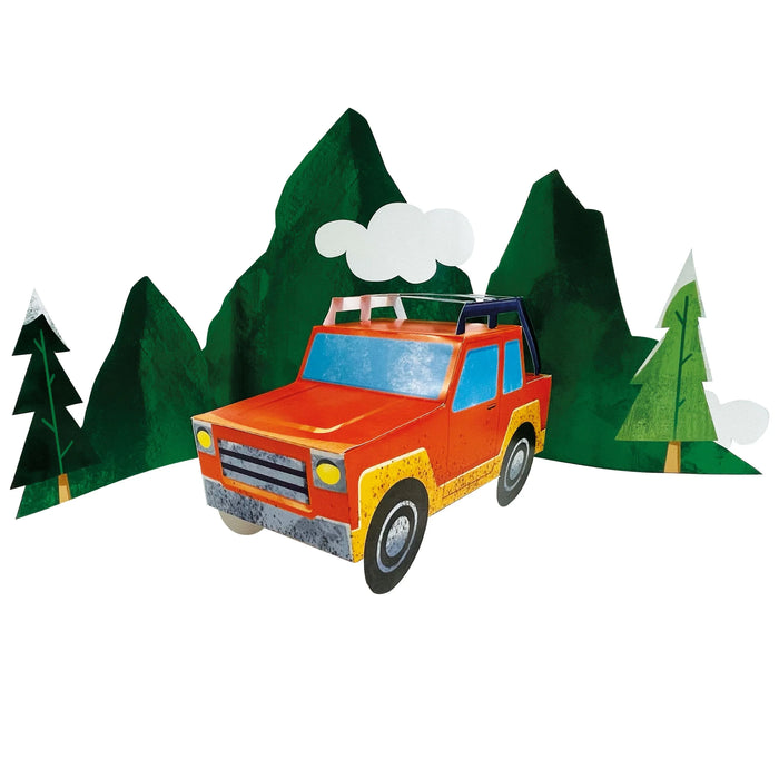 Jeep and Mountains Outdoor Adventure 3D Centerpiece