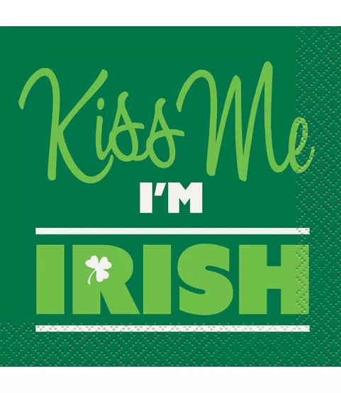 St. Patrick's Day Kiss Me I'm Irish Cocktail Napkins