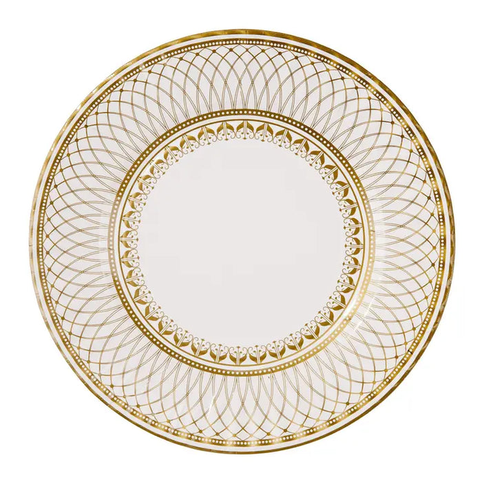Gold and White Party Porcelain Large Plates