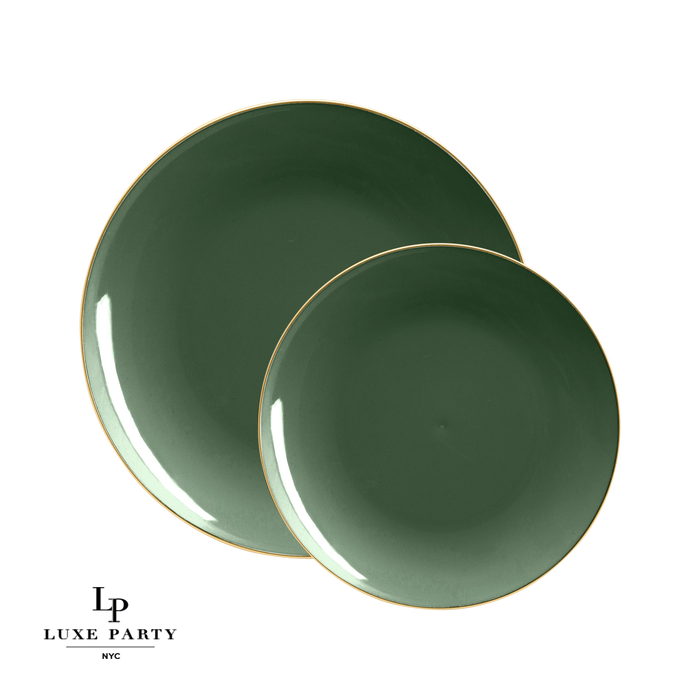 Luxe Party Emerald and Gold Plates (2 size options)