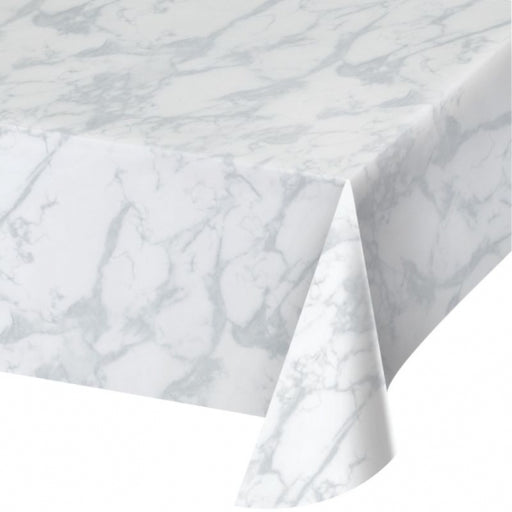 Tablecloth Marble Gray and White Pattern Plastic