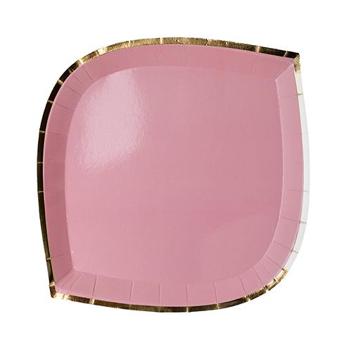 Charger Plates Pink Posh w/ Gold Rim, set/8