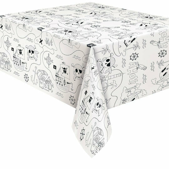 Ahoy Pirate Coloring Paper Tablecloth — Party, Girl!