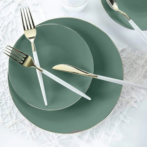 Luxe Party Sage Green and Gold Cake Plates