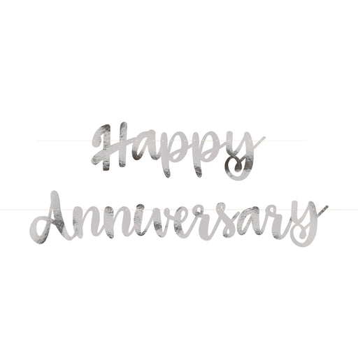 Happy Anniversary Banner (Gold or Silver Foil)