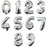 Air Fill Only 16" Block Letter, Number & Special Character Balloons Silver
