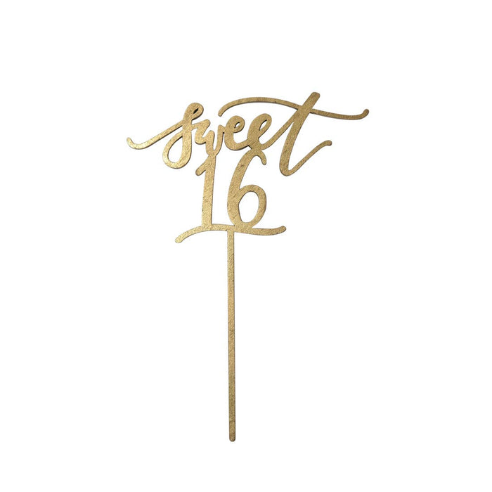 Sweet 16 Cake Topper - Gold - Party, Girl! 