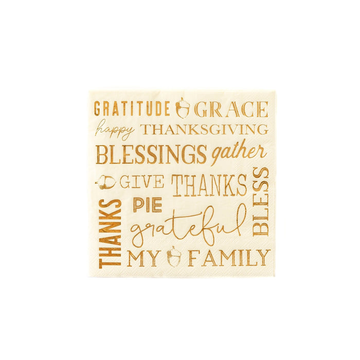 Thanksgiving Words Luncheon Napkins