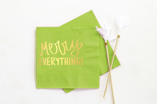 Merry Everything - Christmas Foil Cocktail Napkins