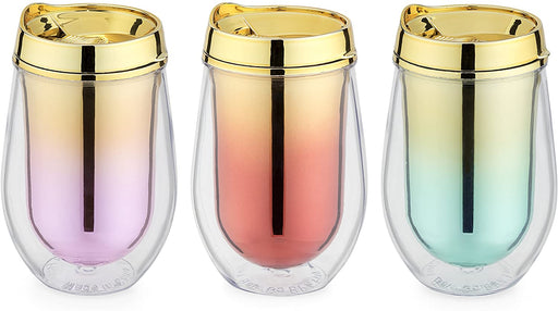 Assorted Metallic Ombre Stemless Wine Tumblers - Party, Girl! 