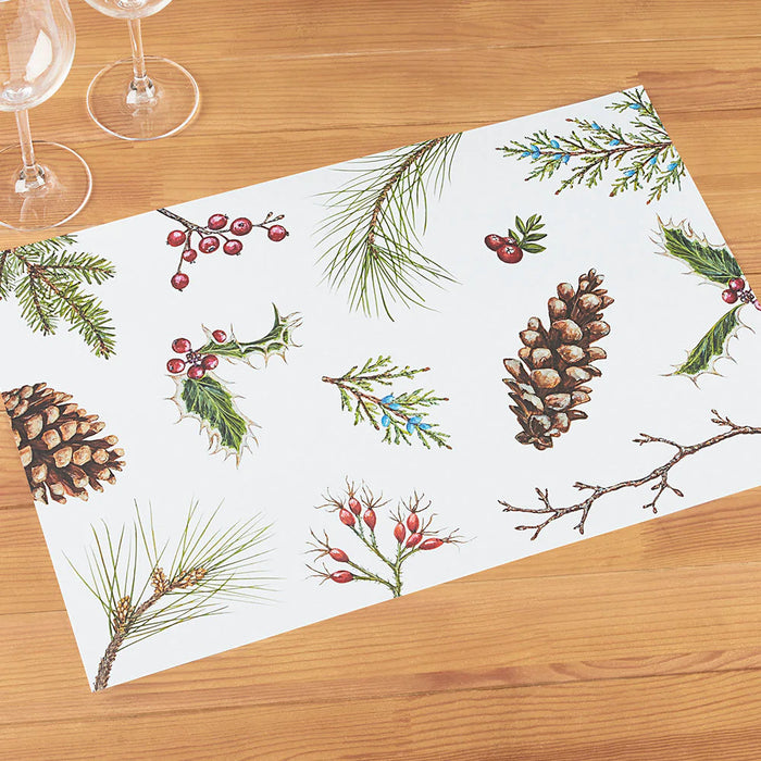 Placemats Winter Collage Pinecones & Berries