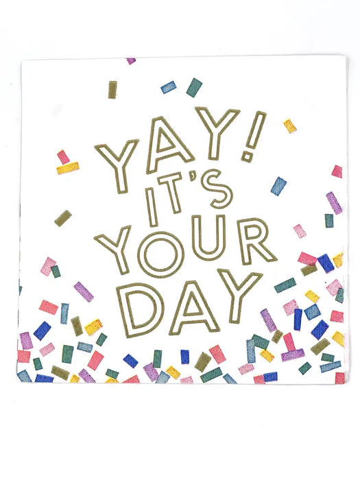 YAY It's Your Day Confetti Cocktail Napkins